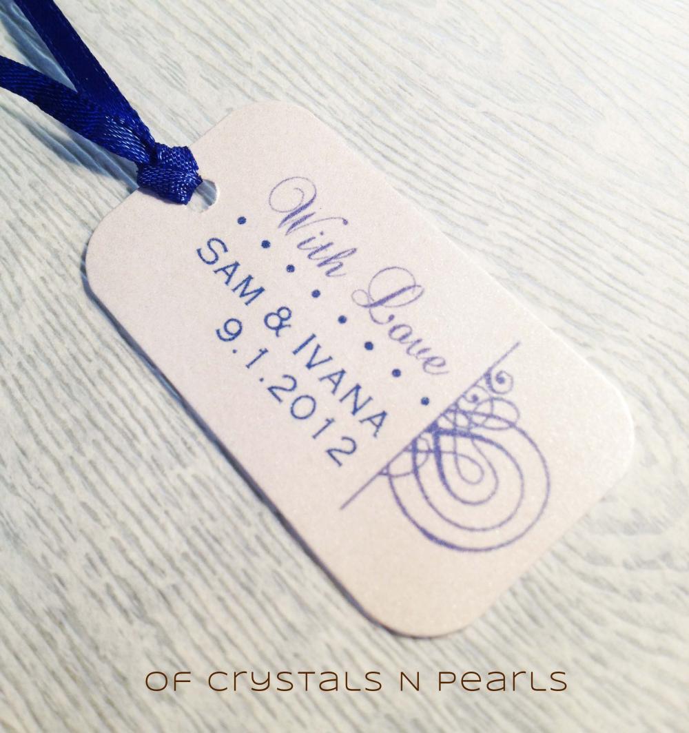 24 Calligraphy Swirls Customised Gift Tags - Wedding Favor Tags - Thank you tags - Wedding Gift Tags - Baby Shower Tags