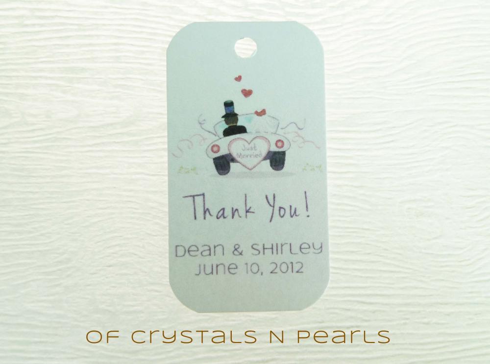 24 Just Married Customised Gift Tags - Wedding Favor Tags - Thank you tags - Wedding Gift Tags
