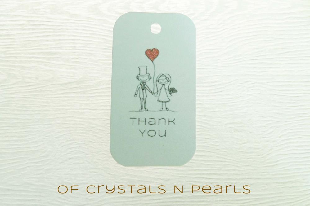 24 Couple in Love Customised Gift Tags - Wedding Favor Tags - Thank you tags - Wedding Gift Tags - Baby Shower Tags