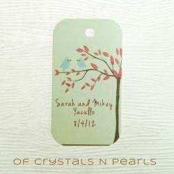 24 Birds in tree Customised Gift Tags - Wedding Favor Tags - Thank you tags - Wedding Gift Tags - Baby Shower Tags