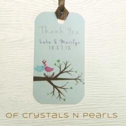 24 Love Birds Customised Gift Tags - Wedding Favor Tags - Thank you tags - Wedding Gift Tags